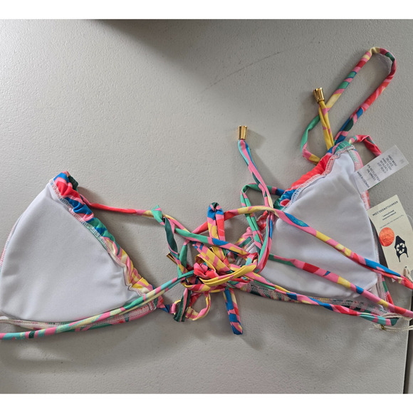 Colorful Swim Bundle Women's S-M 9 Pieces 6 Tops & 3 Bottoms / 8 Are NWT - Picture 13 of 15